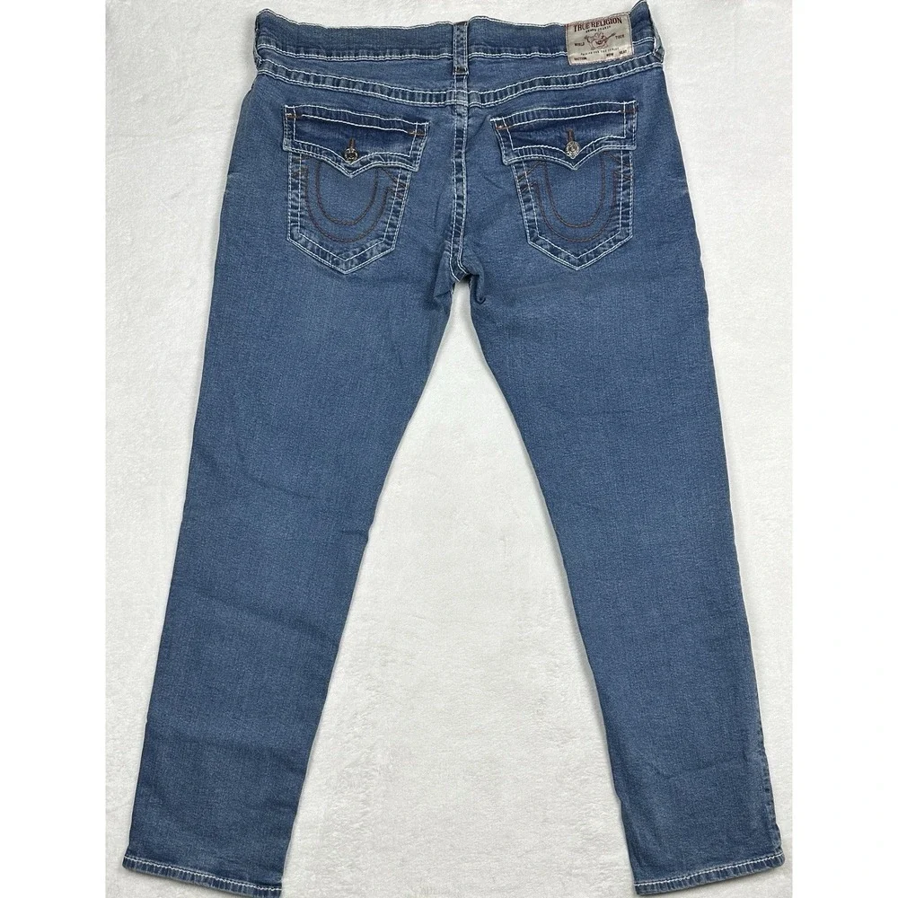 True‎ Religion Geno Relaxed Slim Whiskered Jeans SN Flap 38X33 Wash Blue